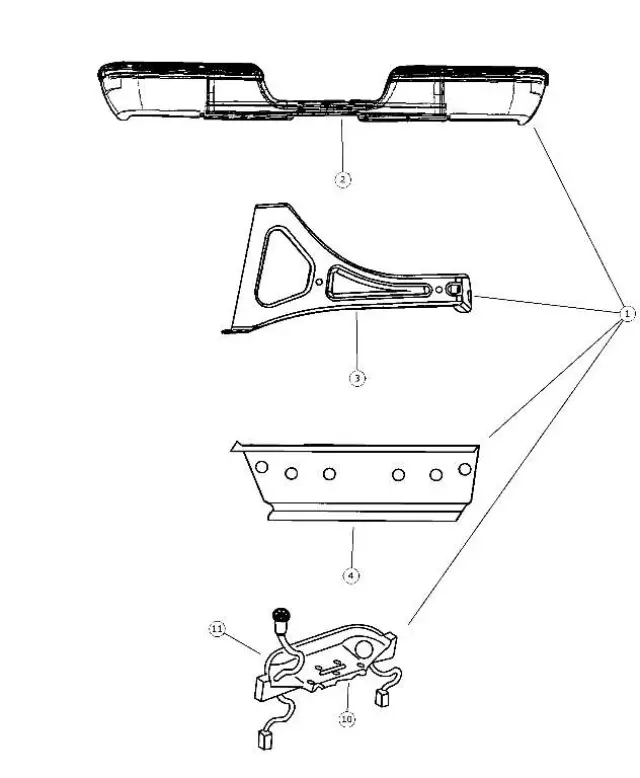 Rear Bumper Bracket, Center - Mopar (55274863)