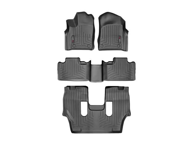 4493014432445 - Accessories: Black FloorLiner™ DigitalFit®, Front, 2nd Row &amp; 3rd Row for WeatherTech Image