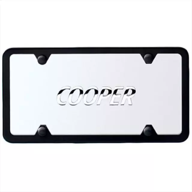 82120147349 - Exterior: License Plate Frames - Slim Line - Black for Mini: Cooper, Cooper Clubman, Cooper Countryman, Cooper Paceman Image