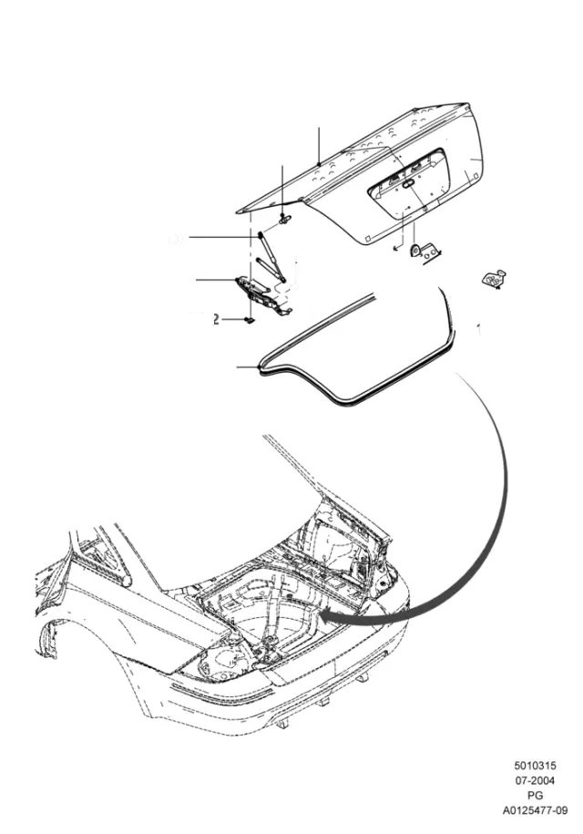 6F9Z17A386AA - Body: Lift Gate Screw for Ford Image