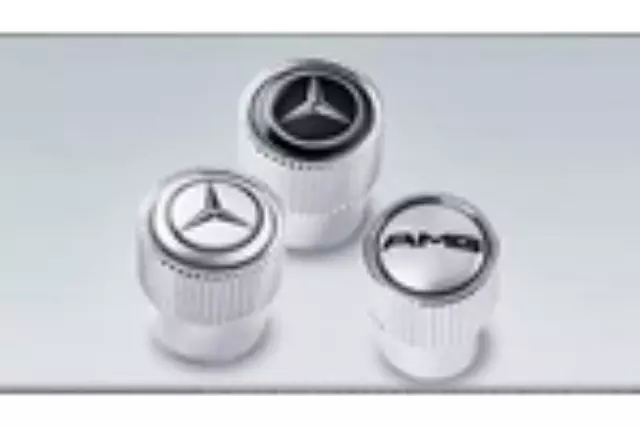 Q6408127 - Wheels: 2004-2014 Mercedes-Benz - Tire Valve Stem Caps - Amg Logo for Mercedes-Benz: C250, C300, C350, C63 AMG, CLA250, CLA45 AMG, CLK320, CLK350, CLK500, CLK55 AMG, CLK550, CLK63 AMG, CLS550, CLS63 AMG, CLS63 AMG S, E250, E320, E350, E400, E500, E55 AMG, E550, E63 AMG, E63 AMG S, GL320, GL350, GL450, GL550, GL63 AMG, GLK250, GLK350, ML320, ML350, ML450, ML500, ML550, ML63 AMG, R320, R350, R500, SL55 AMG, SL550, SL600, SL63 AMG, SL65 AMG, SLK250, SLK280, SLK300, SLK350, SLK55 AMG, SLR McLaren, SLS AMG Image