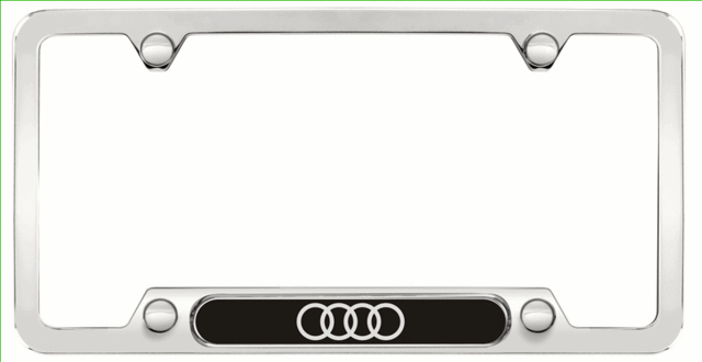 ZAW071801HZ10 - Exterior: 2018-2025 Audi - Audi Rings License Plate Frame for Audi: A3, A3 Quattro, A3 Sportback e-tron, A4 allroad, A4 Quattro, A5 Quattro, A5 Sportback, A6 allroad, A6 Quattro, A7 Quattro, A7 Sportback, A8 Quattro, e-tron GT, e-tron Sportback, Q3, Q4 e-tron, Q5, Q5 Sportback, Q7, Q8, Q8 e-tron, R8, RS e-tron GT, RS3, RS5, RS5 Sportback, RS7, S3, S4, S5, S5 Sportback, S6, S7, S8, SQ5, SQ5 Sportback, SQ7, SQ8, SQ8 e-tron, TT Quattro, TT RS Quattro, TTS Quattro Image
