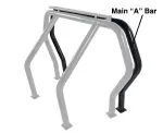 90001B - : Bed Bar Component - "A" Additional Bar - Black Powdercoat for Go Rhino Image