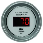6527 - : GAUGE, OIL PRESSURE, 2 1/16", 100PSI, DIGITAL, SILVER DIAL W/ RED LED for AutoMeter Image