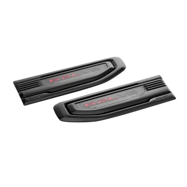 86532094 - Exterior: Sierra 6.2L V8 Fender Vent Emblems - Black for GMC: Sierra 1500 Image