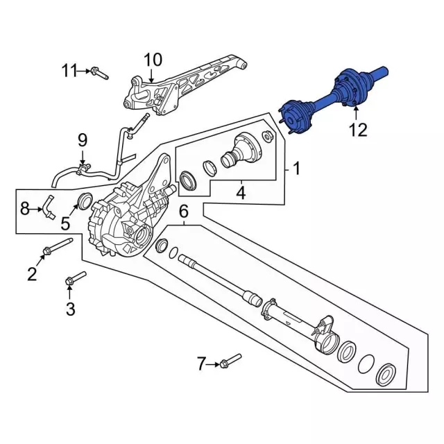 LK4Z4R602BM - Universals &amp; Rear Axle: Drive Shaft for Ford: Transit-150, Transit-250, Transit-350, Transit-350 HD Image