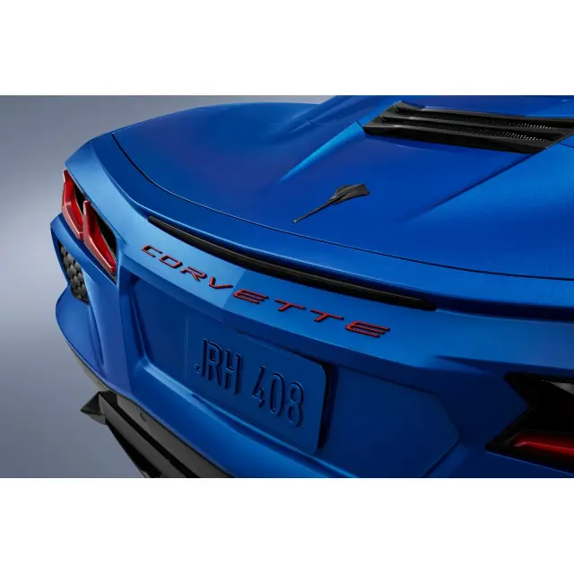 86563278 - Exterior: Corvette Script Rear Emblem - Edge Red for Chevrolet: Corvette Image