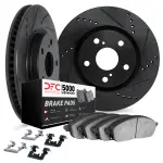 851246028 - : DFC Rotors-Drilled &amp; Slotted-Black w/ 5000 Advanced Brake Pads Incl Hdw for DYNAMIC FRICTION Image