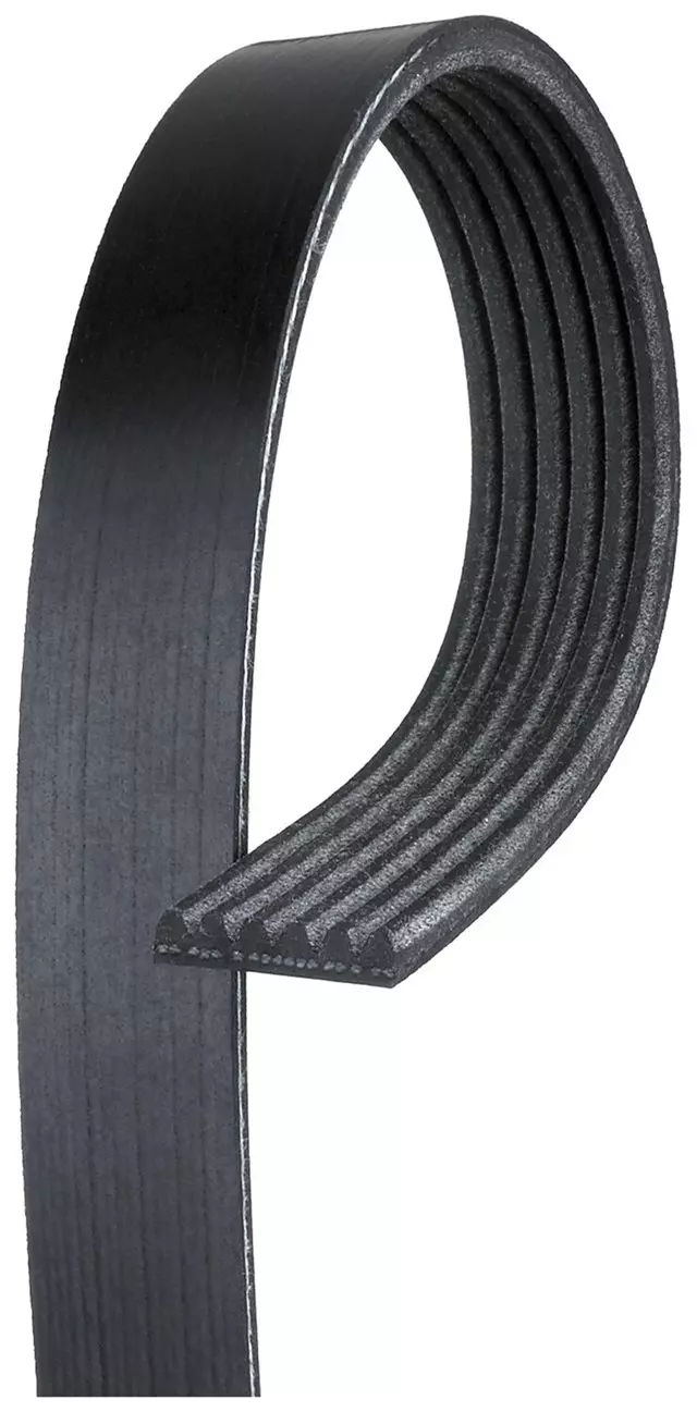 6K825 - Belts and Cooling: Standard V-Ribbed Serpentine Belt for Cadillac: DeVille, DTS, Eldorado | Chevrolet: Camaro | Chrysler: 300 | Dodge: Challenger, Charger, Magnum | Ford: Mustang | Mazda: 6, MPV | Mercedes-Benz: 190D | Mercury: Capri | Pontiac: Firebird Image