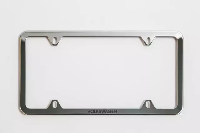 License Plate Frame, Slim With Logo - Volkswagen (000-071-801-AB-5R5)