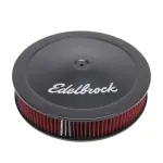 1225 - : Pro-Flo Black 14" Round Air Cleaner with 3" Cotton Element (Deep Flange) for Edelbrock Image