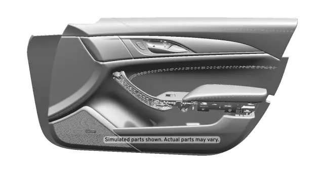 23464155 - : Jet Black Front Passenger Side Door Trim for GM Image