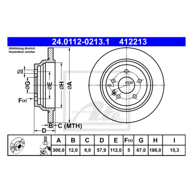 412213 - : ATE Disc Brake Rotor Set for ATE Image