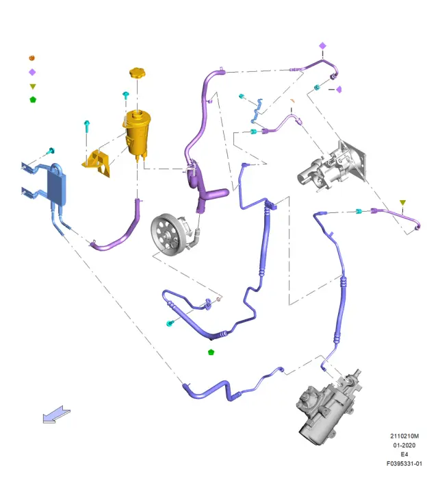 DC2Z3A714A - Steering: Connector Pipe for Ford Image