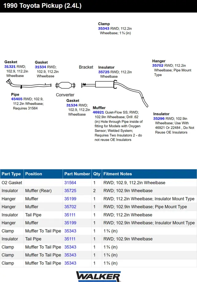 45405 - : Exhaust Pipe for Walker Exhaust Image