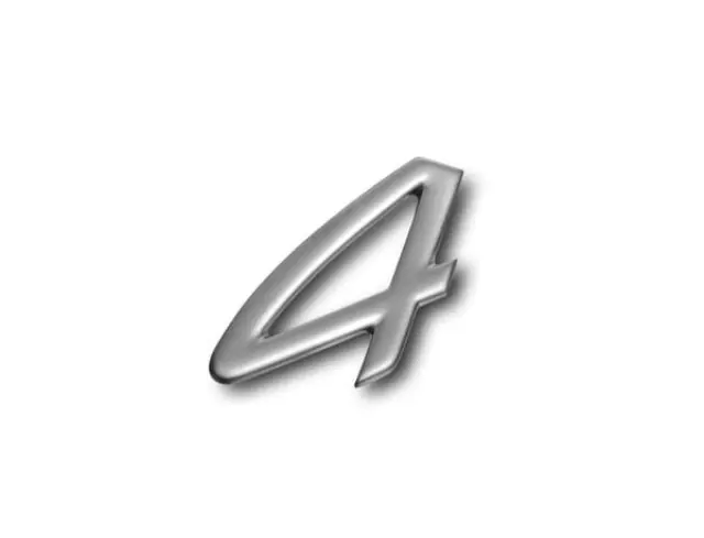 Logo "4" in Silver for lower rear lid for Porsche Carrera - Porsche (996-559-241-02-4PU)