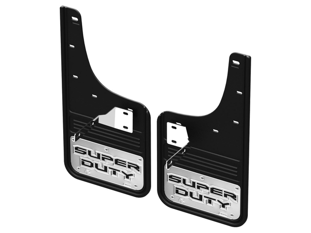 VPC3Z16A550D - : 2023-2024 Ford - Gatorback Front Pair Splash Guards, Stainless for Ford: E-350 Super Duty, E-450 Super Duty, F-250 Super Duty, F-350 Super Duty, F-450 Super Duty, F-550 Super Duty Image