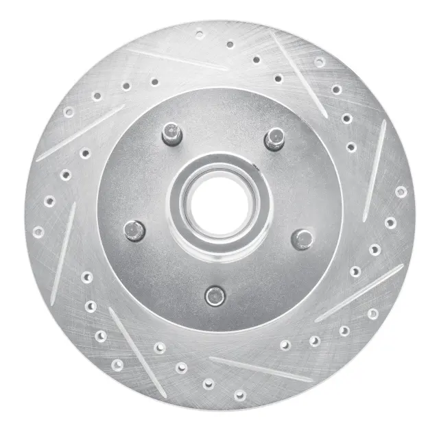 63147065R - Brakes &amp; Brake Parts: DFC Brake Rotor - Drilled and Slotted - Silver for DYNAMIC FRICTION Image