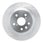 63175056L - : DFC Brake Rotor - Drilled and Slotted - Silver for DYNAMIC FRICTION Image