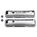 4449 - : Signature Series Valve Covers, Chrome, Low Profile, Chevrolet 262-400, '59-'86 for Edelbrock Image