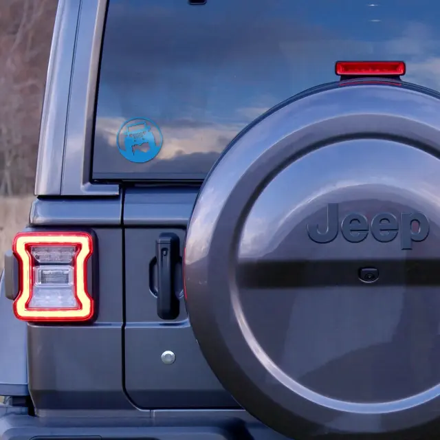 68663185AA - : Jeep Silhouette Circle Graphic, Blue, sold by Visco for Affiliated Accessories Image
