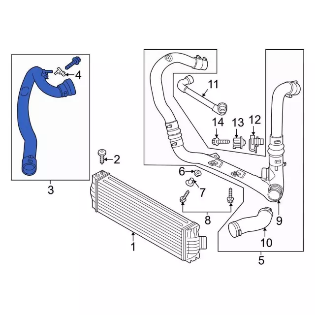 LK4Z6F073F - Cooling System: Air Hose for Ford Image