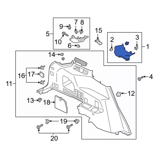 LB5Z7831005BC - Body: Pillar Trim for Ford: Explorer, Police Interceptor Utility Image