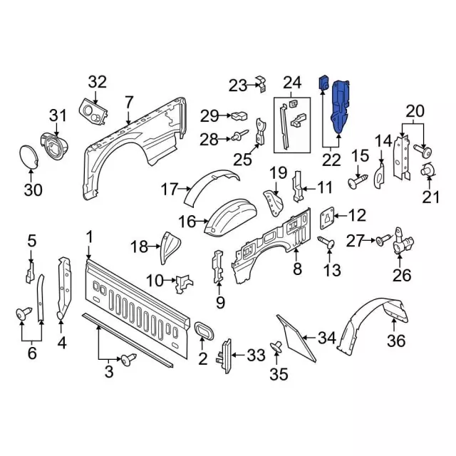 Panel Assembly Body Side Inner - Ford (LC3Z-9827865-B)