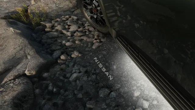 T99F47KP1A - Exterior: Exterior Ground Lighting With Nissan Logo for Nissan Image