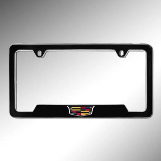 19330366 - Exterior: License Plate Frame, Cadillac Crest for Cadillac: ATS, CT4, CT5, CT6, CTS, Escalade, Escalade ESV, LYRIQ, XT4, XT5, XT6, XTS Image