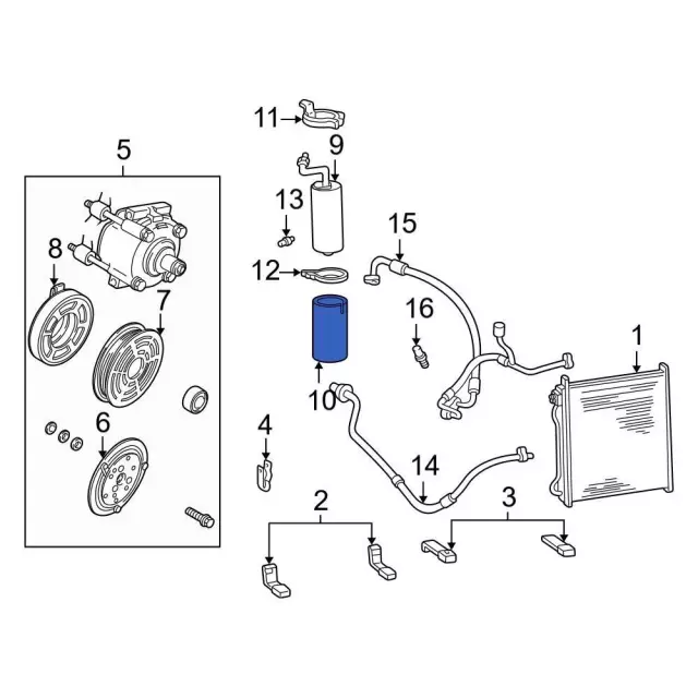1C3Z19C625AA - HVAC: Dehydrator Insulation for Ford: Excursion, F-250 Super Duty, F-350 Super Duty, F-450 Super Duty, F-550 Super Duty Image