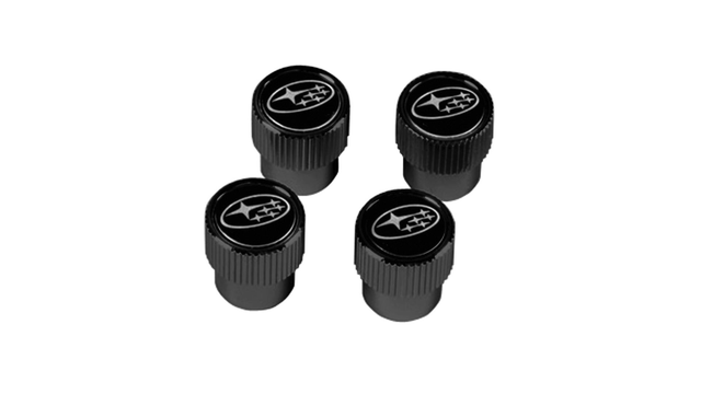 SOA342L168 - Wheels: Valve Stem Caps - Subaru Star Cluster - Black for Subaru: Ascent, BRZ, Crosstrek, Forester, Impreza, Legacy, Outback, WRX Image