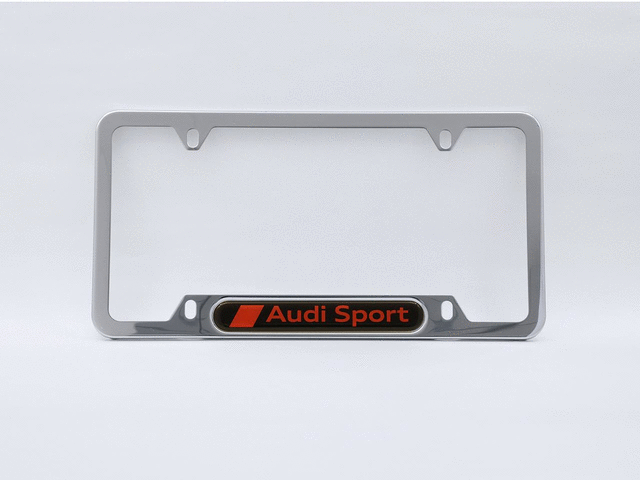 ZAW071801Q - Exterior: 2020-2025 Audi - Audi Sport License Plate Frame - Polished for Audi: A3, A3 Quattro, A4 allroad, A4 Quattro, A5 Quattro, A5 Sportback, A6 allroad, A6 Quattro, A7 Sportback, A8 Quattro, e-tron GT, e-tron Sportback, Q4 e-tron, Q5, Q5 Sportback, Q7, Q8, Q8 e-tron, R8, RS e-tron GT, RS3, RS5, RS5 Sportback, S3, S4, S5, S5 Sportback, S6, S8, SQ5, SQ5 Sportback, SQ7, SQ8, SQ8 e-tron, TT Quattro, TT RS Quattro, TTS Quattro Image