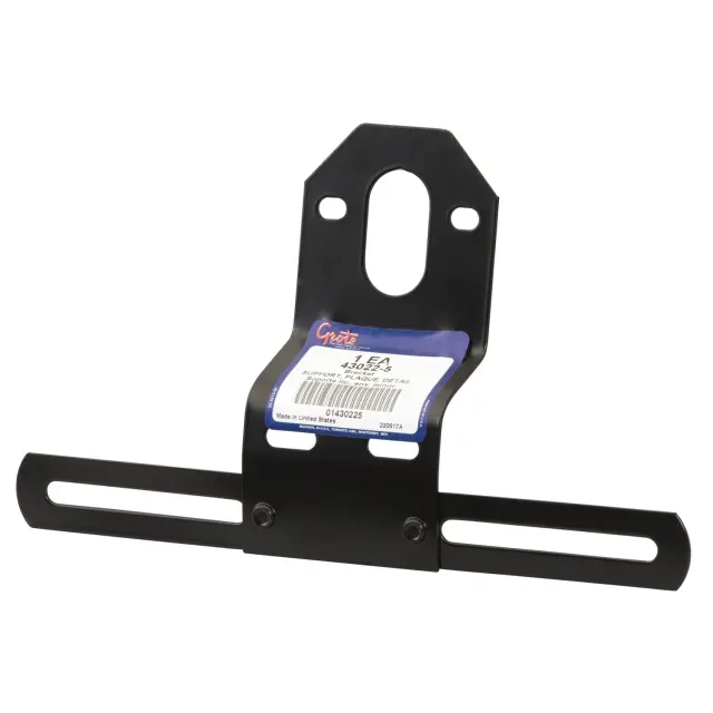 430225 - : Universal Steel Offset License Plate Bracket, Black for Grote Lighting Image