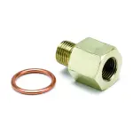 2265 - : FITTING, ADAPTER, METRIC, M10X1 MALE TO 1/8" NPTF FEMALE, BRASS for AutoMeter Image