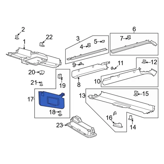 Visor Assembly Sun - Ford (M2DZ-7804105-BB)