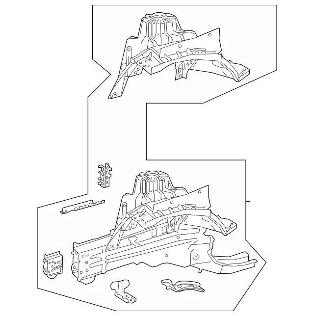 2136208800 - Front-End Assembly, Front Panel: Longitudinal Member for Mercedes-Benz: AMG GT 43, AMG GT 53, AMG GT 63, AMG GT 63 S, AMG GT 63 S E Performance, CLS450, CLS53 AMG, E300, E350, E400, E43 AMG, E450, E53 AMG, E63 AMG S, GLC300, GLC43 AMG, GLC63 AMG, GLC63 AMG S Image image