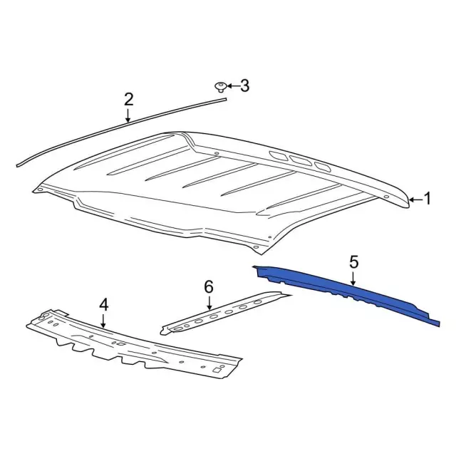 LC3Z2540484A - Body: Rear Header for Ford Image