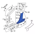 LJ8Z5824346AC - Body: Lower Center Pillar Trim for Ford Image