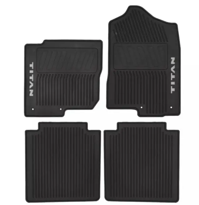999E1W4000 - Interior: All-Season Floor Mats (Rubber / 4-piece / Black) for Nissan: TITAN, TITAN XD Image