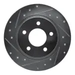 63180040L - : DFC Brake Rotor - Drilled and Slotted - Silver for DYNAMIC FRICTION Image