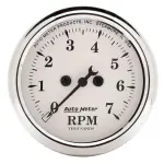 1694 - : GAUGE, TACHOMETER, 2 1/16", 7K RPM, IN-DASH, OLD TYME WHITE for AutoMeter Image