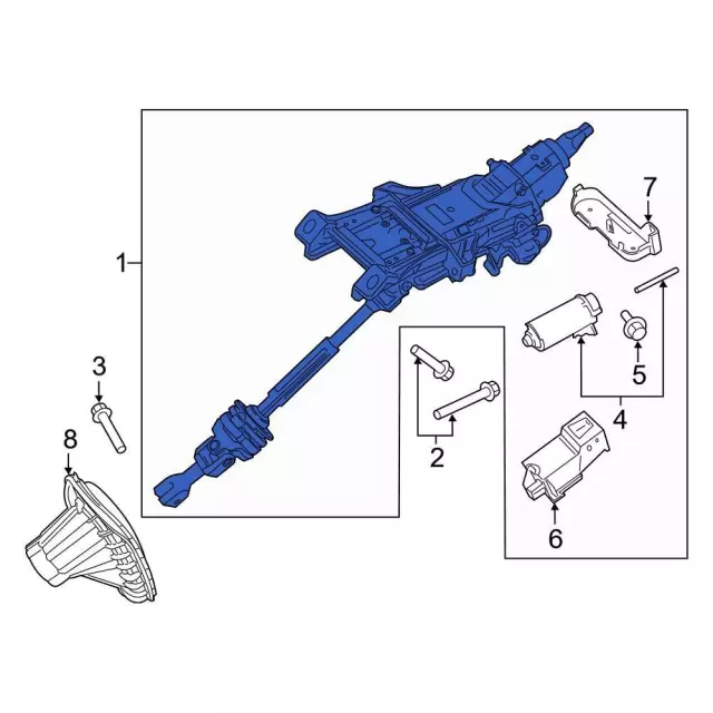 F2GZ3C529F - Steering: Steering Column for Ford: Edge Image