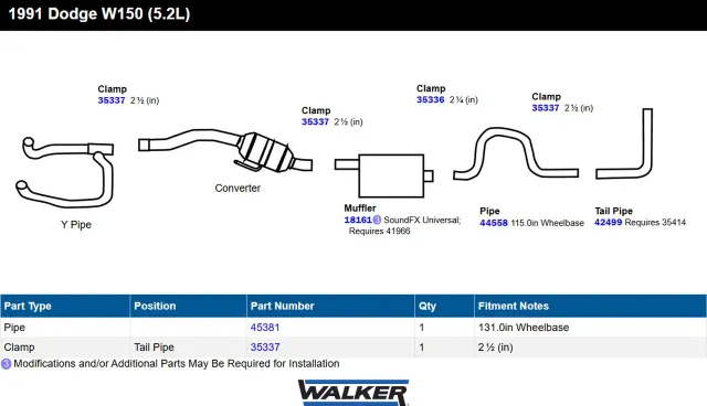 18161 - : SoundFX Universal Universal Exhaust Muffler 2.5" Inlet (ID) 2.25" Outlet (ID) for Walker Exhaust Image