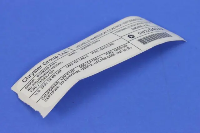 Veci Label Label - Mopar (4722049AA)