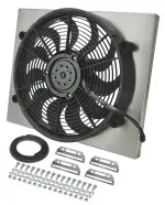 16823 - : Powerpack - High Output Single 17" Electric RAD Fan/Aluminum Shroud Kit for Derale Image