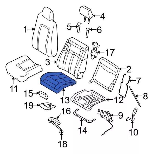 7L1Z78632A22C - Body: Seat Cushion Pad for Ford Image