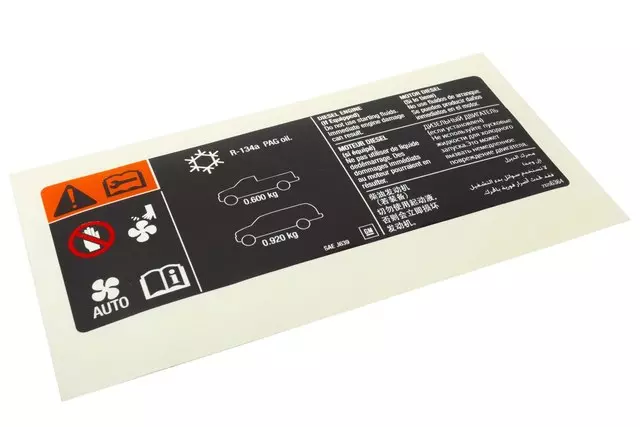 Air Conditioning Refrigerant Warning Label - GM (23256364)