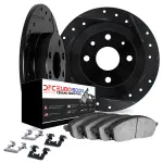 861207000 - : DFC Rotors-Drilled &amp; Slotted-Black w/ EURO 5000 Ceramic Brake Pads Incl Hdw for DYNAMIC FRICTION Image
