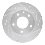 63180028R - : DFC Brake Rotor - Drilled and Slotted - Silver for DYNAMIC FRICTION Image